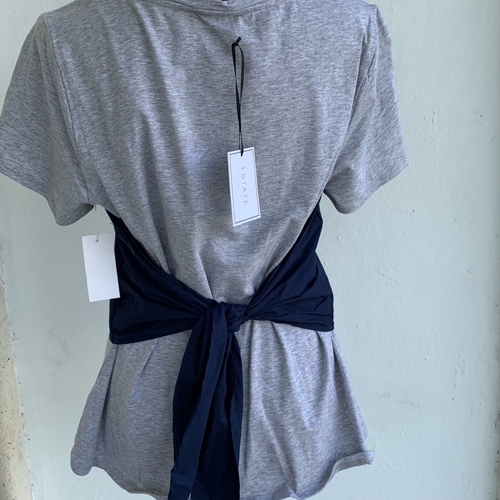 1 STATE RUFFLE TIE BACK T SHIRT - Picture 4 of 6